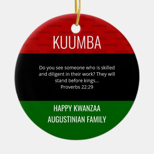 Kwanzaa KUMBA Keramisch Ornament (Voorkant)