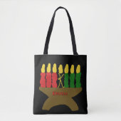 Kwanzaa Kunst met Rode Tekst Tote Bag (Voorkant)