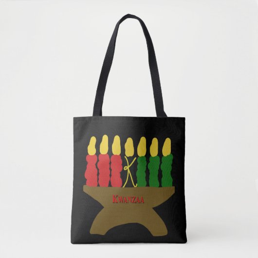 Kwanzaa Kunst met Rode Tekst Tote Bag (Voorkant)