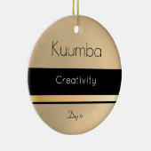 Kwanzaa Kuumba Gold Black White Day 6 Keramisch Ornament (Rechts)