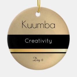 Kwanzaa Kuumba Gold Black White Day 6 Keramisch Ornament