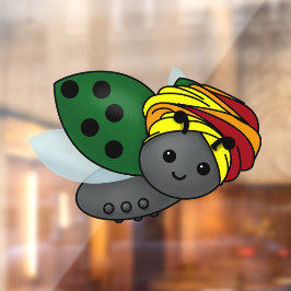 Kwanzaa Ladybug Window Cling Raamsticker