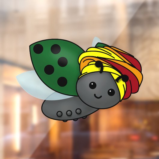 Kwanzaa Ladybug Window Cling Raamsticker (Vel 2)
