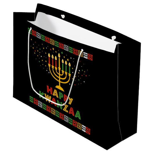 Kwanzaa Large Gift Bag Groot Cadeauzakje (Voorkant Gekanteld)