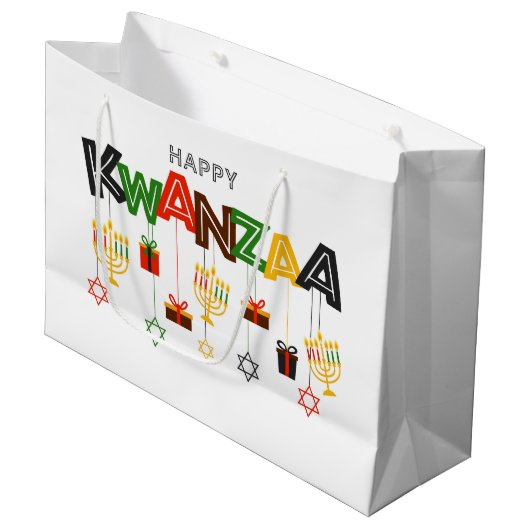 Kwanzaa Large Gift Bag Groot Cadeauzakje (Voorkant Gekanteld)