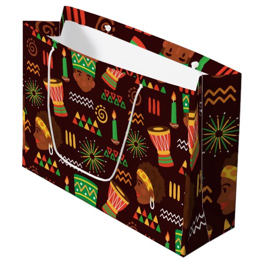 Kwanzaa Large Gift Bag Groot Cadeauzakje (Voorkant Gekanteld)