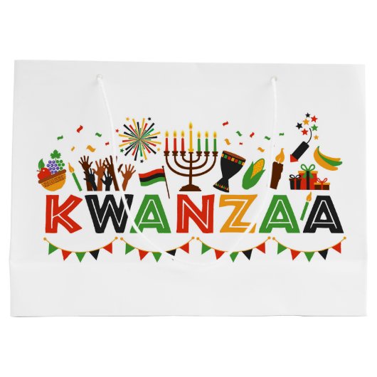 Kwanzaa Large Gift Bag Groot Cadeauzakje (Achterkant)