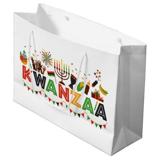 Kwanzaa Large Gift Bag Groot Cadeauzakje (Voorkant Gekanteld)