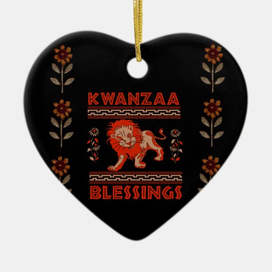 Kwanzaa Lion Keramisch Ornament (Voorkant)