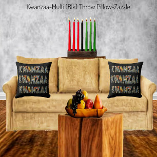 Kwanzaa- Multi (zwart) Kussen