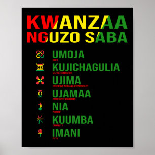 Kwanzaa - Nguzo Saba - De Zeven Principes Ontwerp Poster
