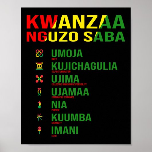 Kwanzaa - Nguzo Saba - De Zeven Principes Ontwerp Poster (Voorkant)