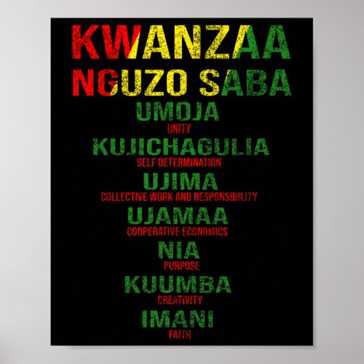 Kwanzaa - Nguzo Saba De zeven principes van nood Poster (Voorkant)