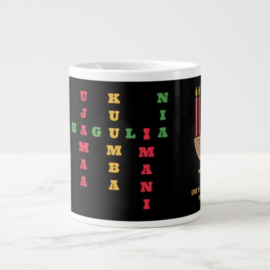 KWANZAA Nguzo Saba Kruiswoord Grote Koffiekop (Voorkant)