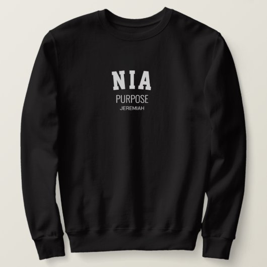 Kwanzaa NIA Doel gepersonaliseerd Trui (Design voorkant)