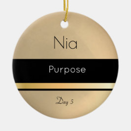 Kwanzaa Nia Gold Black White Day 5 Keramisch Ornament