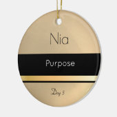 Kwanzaa Nia Gold Black White Day 5 Keramisch Ornament (Links)