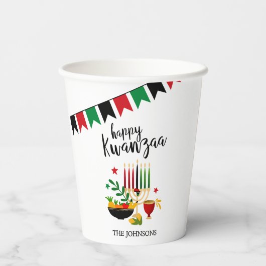 Kwanzaa Papieren Bekers (Achterkant)