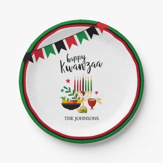 Kwanzaa Papieren Bordje (Voorkant)