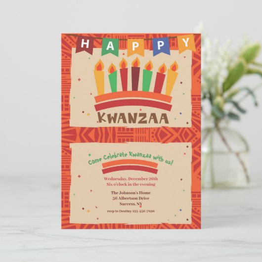 Kwanzaa Party Kaart (Staand voorkant)