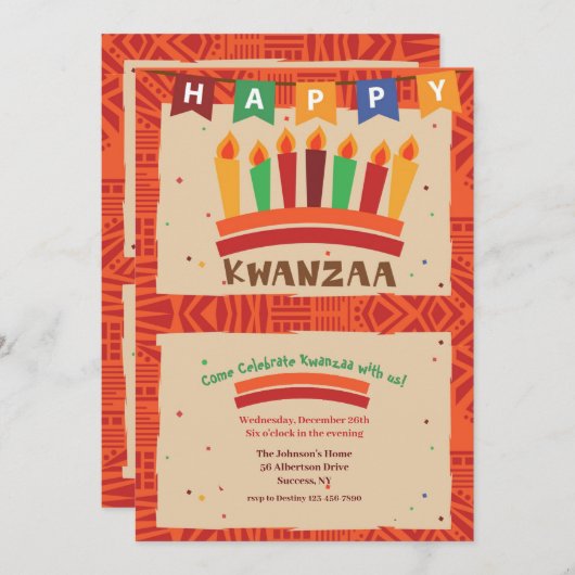 Kwanzaa Party Kaart (Voorkant / Achterkant)