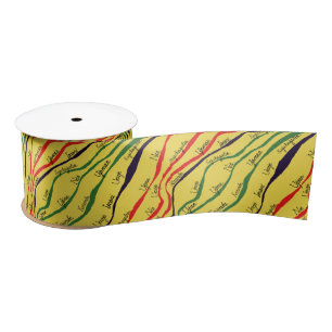 Kwanzaa Pattern Satijnen Lint