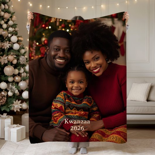 Kwanzaa Photo Fleece Blankets Family Tradition