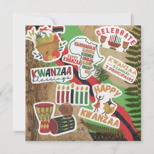Kwanzaa plat Wenskaart (Voorkant)