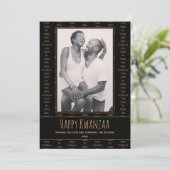 Kwanzaa Principles Black Brown Foto Feestdagenkaart (Staand voorkant)