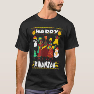 Kwanzaa Principles Candles Black African Diaspora T-shirt