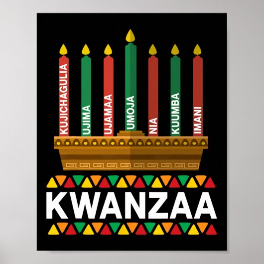 Kwanzaa Principles Kwanzaa Kaarsen Kinara Pan Afri Poster (Voorkant)