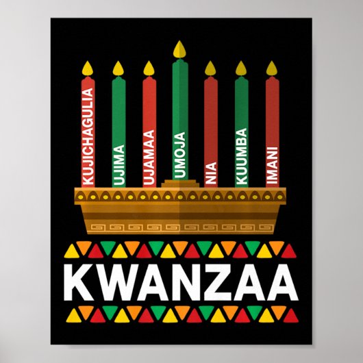 Kwanzaa Principles Kwanzaa Kaarsen Kinara Pan Afri Poster (Voorkant)