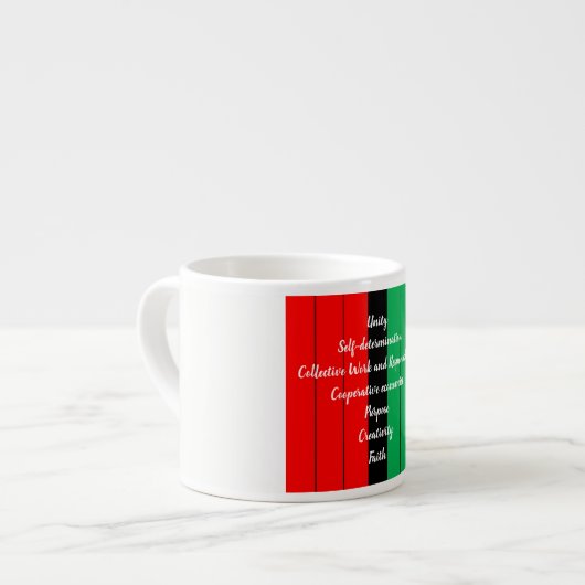 Kwanzaa Principles Red Black Green Stripes Pattern Espresso Kop (Links)