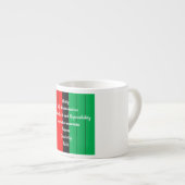 Kwanzaa Principles Red Black Green Stripes Pattern Espresso Kop (Voorkant rechts)
