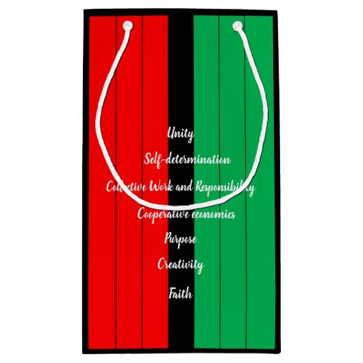 Kwanzaa Principles Red Black Green Stripes Pattern Klein Cadeauzakje (Achterkant)