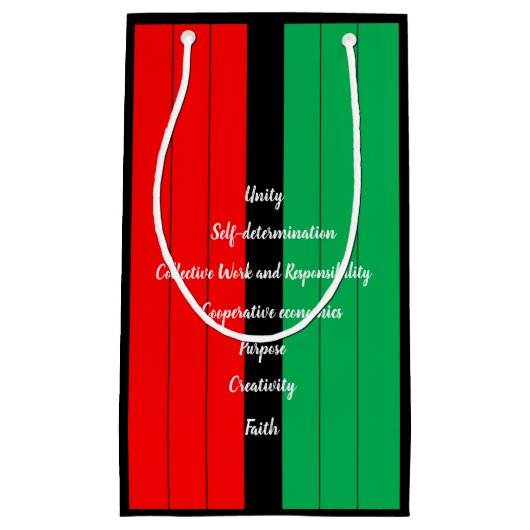 Kwanzaa Principles Red Black Green Stripes Pattern Klein Cadeauzakje (Voorkant)