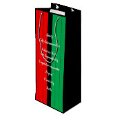 Kwanzaa Principles Red Black Green Stripes Pattern Wijn Cadeautas (Achterkant Gekanteld)