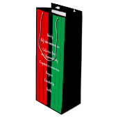 Kwanzaa Principles Red Black Green Stripes Pattern Wijn Cadeautas (Voorkant Gekanteld)