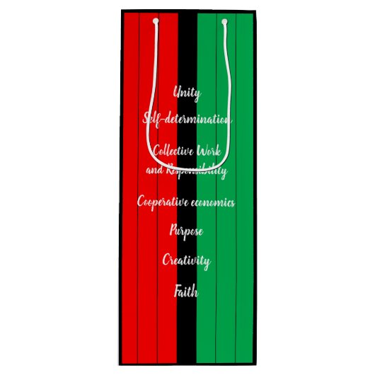 Kwanzaa Principles Red Black Green Stripes Pattern Wijn Cadeautas (Voorkant)