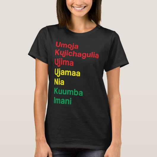 Kwanzaa Principles T-shirt (Voorkant)