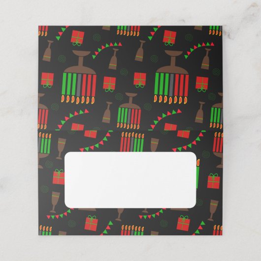Kwanzaa Print Plaatskaartje (Buitenkant ongevouwen)
