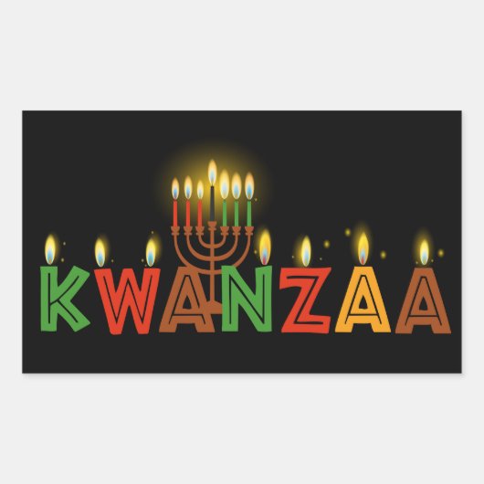 Kwanzaa rechthoekige sticker (Voorkant)