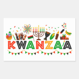Kwanzaa   rechthoekige sticker