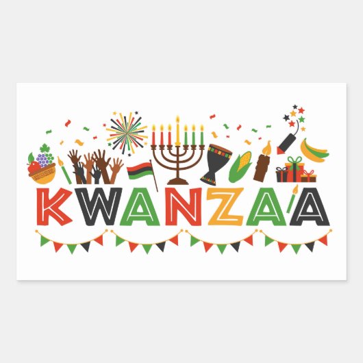 Kwanzaa   rechthoekige sticker (Voorkant)