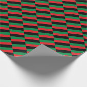 Kwanzaa Red Black Green Geometric Pattern Gift Cadeaupapier (Hoek)