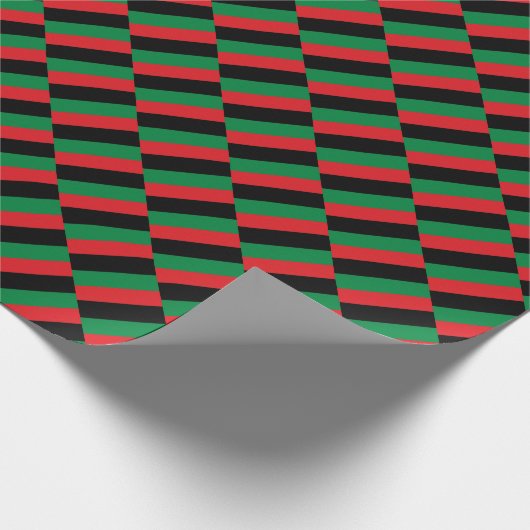 Kwanzaa Red Black Green Geometric Pattern Gift Cadeaupapier (Hoek)