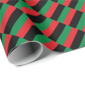 Kwanzaa Red Black Green Geometric Pattern Gift Cadeaupapier (Rol Hoek)