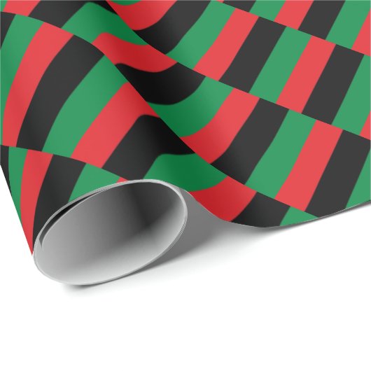 Kwanzaa Red Black Green Geometric Pattern Gift Cadeaupapier (Rol Hoek)