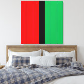 Kwanzaa Red Black Kinara Striped Pattern Canvas Afdruk (Insitu (Slaapkamer))