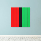 Kwanzaa Red Black Kinara Striped Pattern Canvas Afdruk (Insitu (Houten vloer))